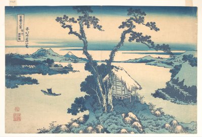 Suwa-sjön i provinsen Shinano (Shinshū Suwako), ur serien ”De trettiosex vyerna av berget Fuji” (Fugaku sanjūrokkei) av Katsushika Hokusai