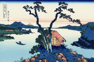 Lake Suwa i Shinano-provinsen, ca 1830 (träblockstryck) av Katsushika Hokusai