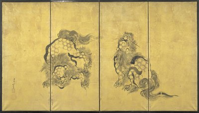 Lions av Katsushika Hokusai