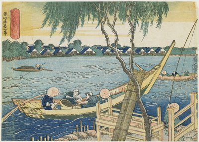 Långrevsfiske i Miyatofloden 1832-1834 av Katsushika Hokusai
