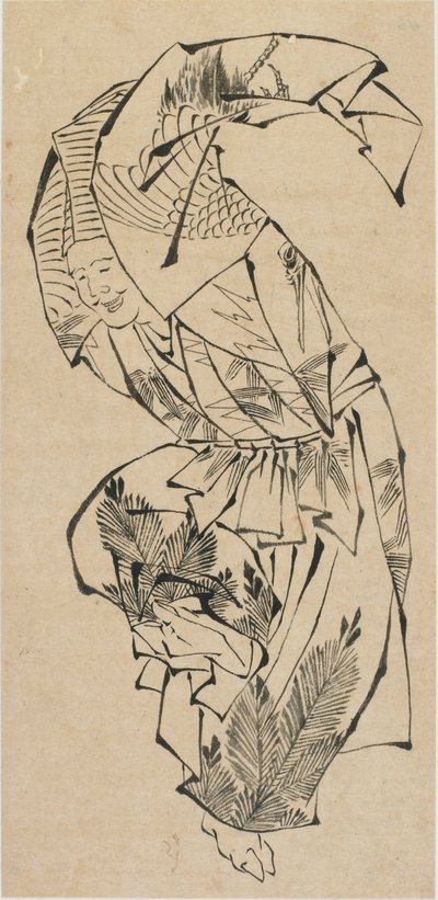 Manlig dansare, Manzai, sent 1700-tidigt 1800-tal. av Katsushika Hokusai