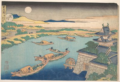 Månsken över floden Yodo (Yodogawa), ur serien ”Snö, måne och blommor” (Setsugekka) av Katsushika Hokusai