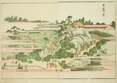 Nippori, från den illustrerade boken "Picture Book of Amusements of the East (Ehon Azuma asobi)" av Katsushika Hokusai