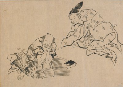 Bonde och adel, sent 1700-tidigt 1800-tal. av Katsushika Hokusai