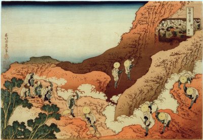 Pilgrimer bestiger berget Fuji av Katsushika Hokusai