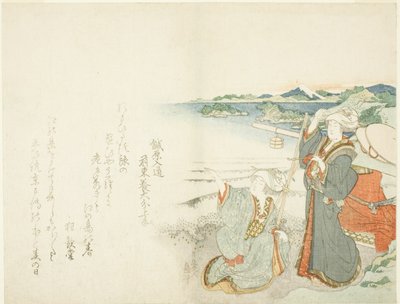 Dag lg Rimage och Enoshima av Katsushika Hokusai