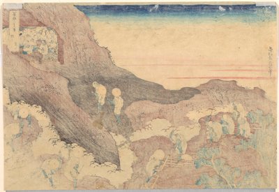 Pilgrims Ascending the Peak, från serien Thirty-Six Views of Mount Fuji av Katsushika Hokusai