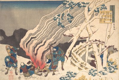 Dikt av Minamoto no Muneyuki Ason, från serien Hundra dikter förklarade av sjuksköterskorna..., 1839. av Katsushika Hokusai