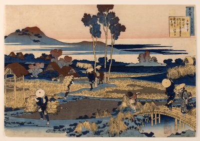Dikt av Tenchi Tennō, ur serien ”Hundra dikter förklarade av barnsköterskan” av Katsushika Hokusai