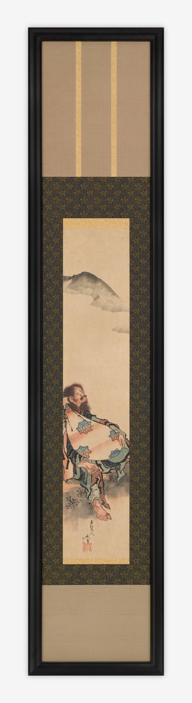 Poet Semimaru med sin luta i en påse, Edo-perioden, 1839. av Katsushika Hokusai