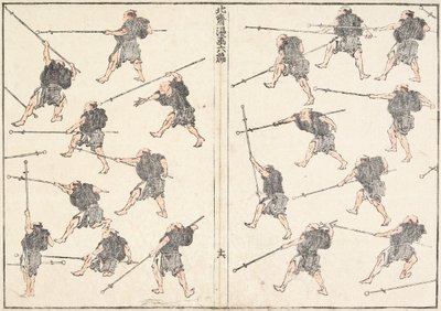 Övning med långskaftat svärd av Katsushika Hokusai