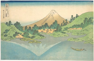 Spegelbild i sjön vid Misaka i provinsen Kai (Kōshū Misaka suimen), ur serien ”De trettiosex vyerna av berget Fuji” (Fugaku sanjūrokkei) av Katsushika Hokusai