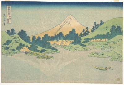 Spegelbild i sjön vid Misaka i provinsen Kai (Kōshū Misaka suimen), ur serien ”De trettiosex vyerna av berget Fuji” (Fugaku sanjūrokkei) av Katsushika Hokusai