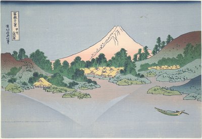 Reflektion av Fuji i Lake Misaka i Kai-provinsen, från serien Thirty-six Views of Mount Fuji av Katsushika Hokusai