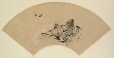 Risshi vid havet tittar på fåglar, sent 1700-tal-1849. av Katsushika Hokusai