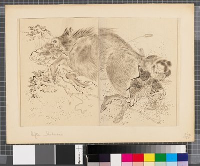 Scener från kriget mellan Japan och Korea, slutet av 1700-talet och första hälften av 1800-talet (tusch och tvätt på papper) av Katsushika Hokusai