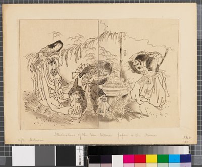 Scener från kriget mellan Japan och Korea, slutet av 1700-talet - första hälften av 1800-talet (tusch och lavering på papper) av Katsushika Hokusai