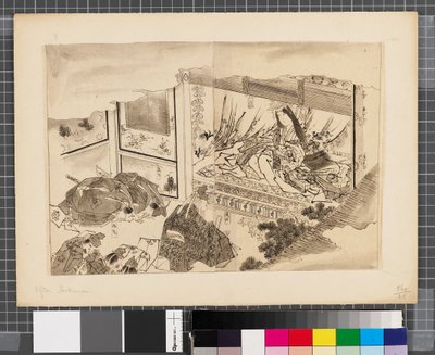 Scener från kriget mellan Japan och Korea, slutet av 1700-talet - första hälften av 1800-talet (tusch och lavering på papper) av Katsushika Hokusai