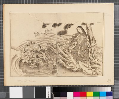 Scener från kriget mellan Japan och Korea, slutet av 1700-talet - första hälften av 1800-talet (tusch och lavering på papper) av Katsushika Hokusai