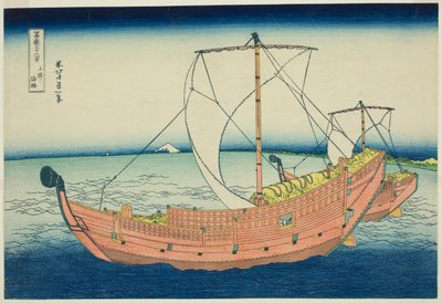 Sea Lane Off Kazusa Province (Kazusa no kairo), från serien "Thirty-six Views of Mount Fuji (Fugaku sanjurokkei)" av Katsushika Hokusai