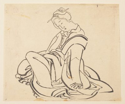 Sittande kvinna av Katsushika Hokusai