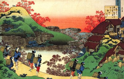 Serie med hundra dikter av hundra poeter: ""Sarumaru Dayu"" Tryck av Katsushika Hokusai (1760-1849) (ukiyo-e skola) cirka 1830 State Hermitage Sankt Petersburg Ryssland av Katsushika Hokusai