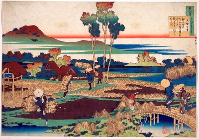 Serie des Cent poemes de cent poetes : ""Tenchi Tenno"" Estampe de Katsushika Hokusai (1760-1849) (ecole ukiyo-e) vers 1830 State Hermitage Saint Petersbourg av Katsushika Hokusai