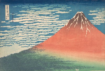 South Wind, Clear Sky Gaifu kaisei, även känd som Red Fuji, från serien Thirt..., ca. 1830-32. av Katsushika Hokusai