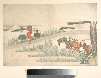 Våren på risfälten av Katsushika Hokusai