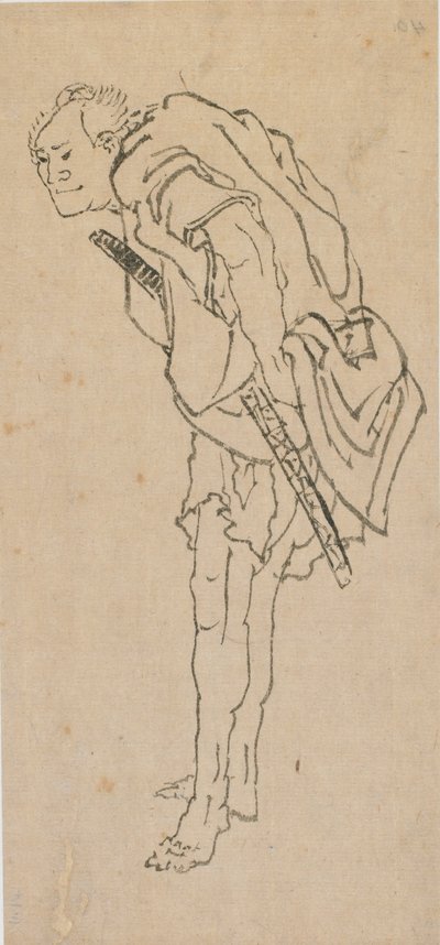 Stående man, sent 1700-tidigt 1800-tal. av Katsushika Hokusai