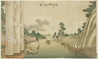 Sumidafloden sett från Azuma-bron (Azumabashi yori Sumida wo miru no zu), från en grupp landskap i västerländsk stil av Katsushika Hokusai