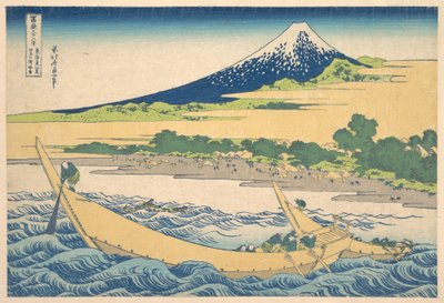 Tago-bukten nära Ejiri längs Tōkaidō (Tōkaidō Ejiri Tago no ura ryaku zu), ur serien ”De trettiosex vyerna av berget Fuji” (Fugaku sanjūrokkei) av Katsushika Hokusai