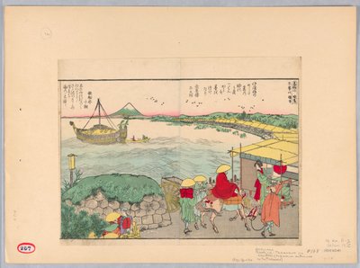 Takanawa-ingången till Tokaido (Takanawa no chidori) av Katsushika Hokusai