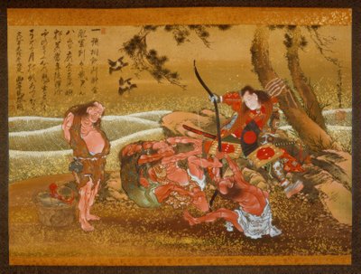 Tametomo och demonerna på Onigashima av Katsushika Hokusai
