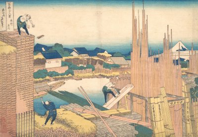 Kazuo Tachikawa Honjo Honjo Tachikawa, från seriens trettio gånger vyer av även till Fuji. . . , mygga. 1830-32. av Katsushika Hokusai
