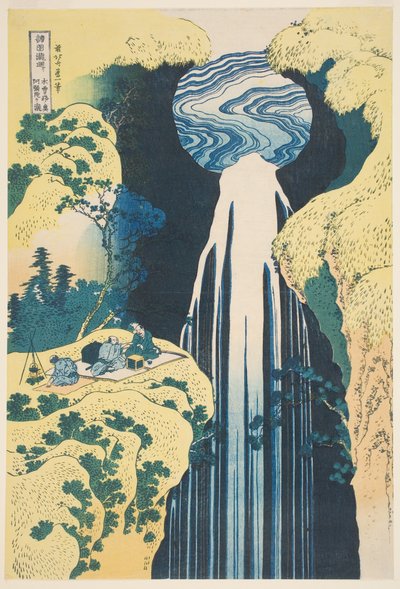 The Amida Waterfall in the Province of Kiso (woodblock print) av Katsushika Hokusai
