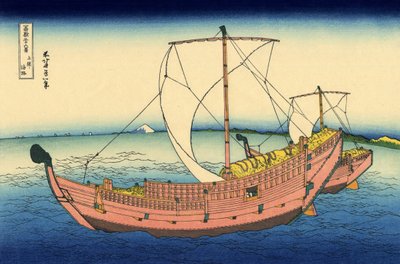 Kazusa-sjövägen, ca 1830 (träblockstryck) av Katsushika Hokusai