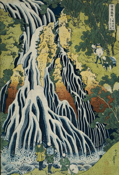 Kirifuri-vattenfallet vid berget Kurokami i Shimotsuke-provinsen, från serien "A Journey to the Waterfalls of All the Provinces" av Katsushika Hokusai