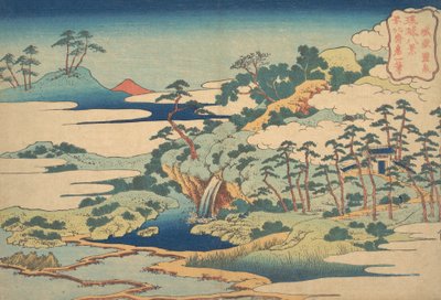 The Sacred Spring at Jogaku Jogaku reisen, från serien Eight Views of the Ryukyu Isl..., 1832. av Katsushika Hokusai