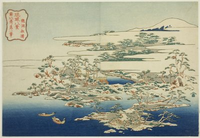 The Sound of Wind in the Pines at Ryuto (Ryuto shoto), från serien "Eight Views of the Ryukyu Islands (Ryukyu hakkei)" av Katsushika Hokusai