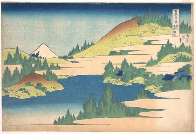 Sjön Hakone i Sagami-provinsen från en serie 36 utsikter över berget Fuji, 1830-1833 av Katsushika Hokusai