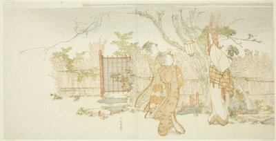 Tre kvinnor under ett plommonträd på natten av Katsushika Hokusai