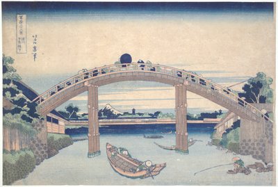 Under Mannen Bridge vid Fukagawa, från serien Thirty-six Views of Mount Fuji av Katsushika Hokusai