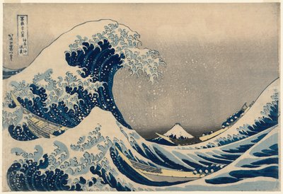 Under vågen utanför Kanagawa (Kanagawa-oki nami-ura), även känd som den stora vågen, från serien Thirty-six Views of Mount Fuji (Fugaku sanjūrokkei) av Katsushika Hokusai