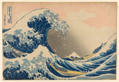 Under vågen utanför Kanagawa (Kanagawa oki nami ura), även känd som The Great Wave, från serien "Thirty-Six Views of Mount Fuji (Fugaku sanjurokkei)" av Katsushika Hokusai