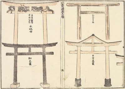 Olika typer av Toriibågar, 1816 av Katsushika Hokusai