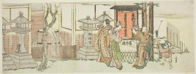 Besöker Oji Inari Shrine av Katsushika Hokusai