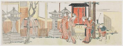 Besökare vid Inari-helgedomen i Ōji av Katsushika Hokusai