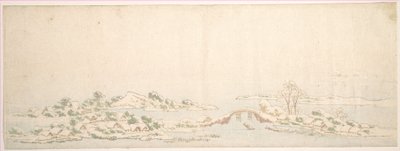 Vinterlandskap av Katsushika Hokusai