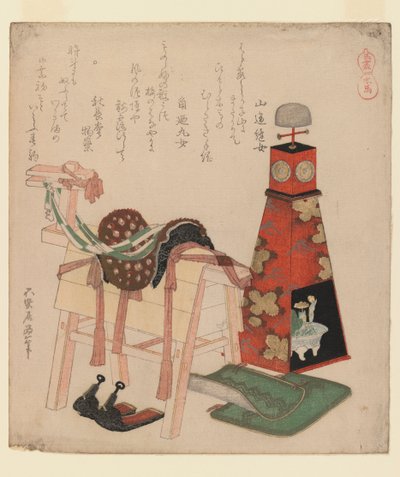 Wooden Horse, från serien Horses, 1822 (träblocktryck, surimono) av Katsushika Hokusai